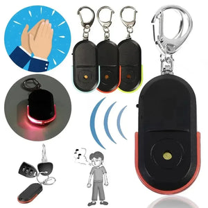 Anti-Lost Key Finder with Whistle Sound Activation, LED Flashing Beep Alarm Keychain Locator for Keys & Personal Items