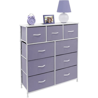 9-Drawer Nightstand Chest, Bedside Storage Dresser & Organizer for Bedroom, Home Office and Living Room