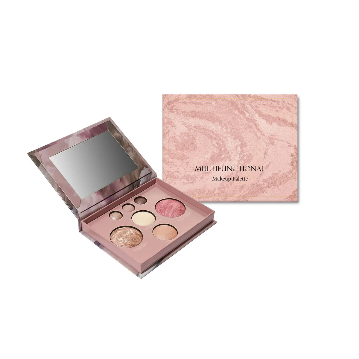 Multi-Use Face and Eye Makeup Palette, Eyeshadow, Contour, Blush and Highlighter, Portable Compact