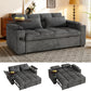 65-Inch 3-in-1 Convertible Sofa Bed – Pull-Out Sleeper Couch with 360° Swivel Side Table & USB Charging, Black
