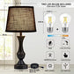 Tall Touch Table Lamps with USB-A and USB-C Charging Ports, Bedside Nightstand Lighting for Bedroom, Living Room and Office