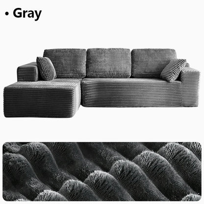 95.7-Inch Oversized L-Shaped Cloud Sectional Sofa with Chaise – Boneless Modular Deep Seat Couch, No Assembly Required