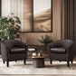 Set of 2 PU Leather Barrel Accent Chairs – Modern Padded Club Armchairs for Living Room, Bedroom & Reading Area