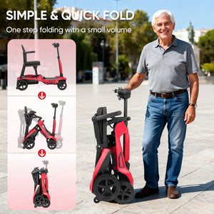 270W Lightweight Foldable 4-Wheel Electric Mobility Scooter – Removable Lithium Battery