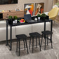 Queen/Full Size Overbed Table with Wheels, Mobile Rolling Laptop Computer Desk, Dining & Bar Table for Bedroom and Home