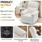Swivel Rocker Recliner Chair for Adults – Upholstered Manual Recliner for Small Spaces with Side Pocket