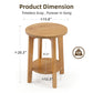 Round Wood Side Table with 2-Tier Storage Shelf, Coffee End Table for Living Room & Bedroom