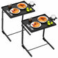 Adjustable Folding TV Tray Table – 28"H, 6 Height & 3 Tilt Positions, Portable Laptop Bed Table with Cup Holder, 1 or 2 Pack