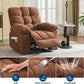 Dual Motor Power Lift Recliner Chair with Massage & Heat, Extra-Wide Overstuffed Recliner with Adjustable Headrest & Remote Control