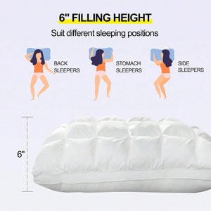 2-Pack Fluffy Bed Pillows – Soft Support Sleeping Cushions for Side & Back Sleepers, Bedroom Bedding, White