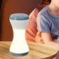 Cordless RGB LED Table Lamp with Touch Control, 360° Rotating Hourglass Design, Color-Changing Bedside Ambient Light
