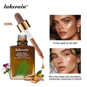 Bronzing Serum, 30 ml, Lightweight Non-Greasy Formula, Mix with Foundation or Moisturizer for a Sun-Kissed Glow