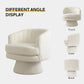 360° Swivel Barrel Accent Chair with Armrests – Modern Curved Back Upholstered Lounge Chair for Living Room & Bedroom