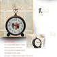 Retro Metal Analog Alarm Clock with Large Numbers, Silent Non-Ticking Movement, Vintage Bedside Table Clock for Bedroom