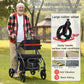 All-Terrain Rollator Walker with Seat for Seniors & Adults, Large Rubber Wheels, Lightweight Foldable Frame, Adjustable Height
