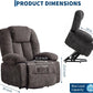 Power Lift Recliner Chair with Massage & Heat, 3-Position Electric Stand Assist Sofa with USB Ports, Cup Holders & Side Pockets