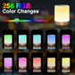 Rechargeable Touch Bedside Table Lamp, Dimmable Warm White 2800K–3100K and RGB Color-Changing Portable Night Light