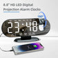 8.8-Inch LED Projection Alarm Clock with 180° Ceiling Projector, Dual Alarms, USB Charging, Temperature & Adjustable Brightness