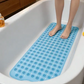 Extra Long Non-Slip Bathtub & Shower Mat 40x16 Inch, Suction Cups, Drain Holes, Machine Washable, Gray & Black