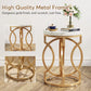 20" Modern Round End Table with Thick Wood Top & Unique O-Shaped Base for Living Room and Bedroom