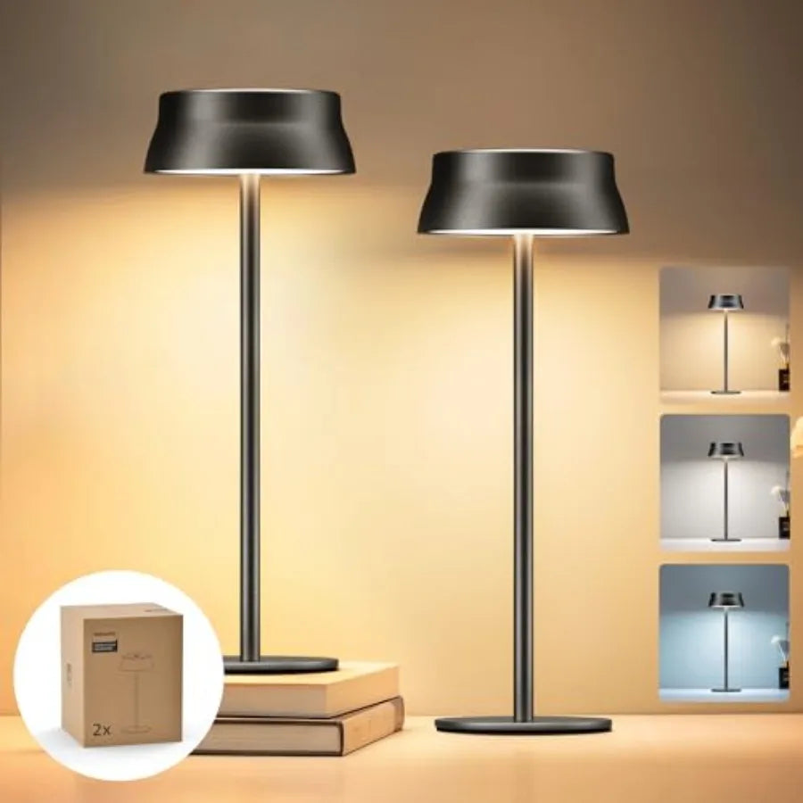 Cordless Rechargeable LED Table Lamp with 2 Height Settings and Touch Control