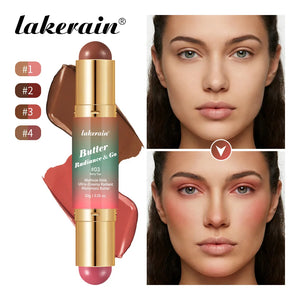 2-in-1 Dual-Ended Cream Blush & Bronzer Stick for Lips, Cheeks & Eyes, Smooth & Blendable