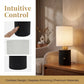 Cordless Rechargeable Table Lamp, 3600mAh Battery, Touch Dimming, Warm Light, White Fabric Shade and Black Base