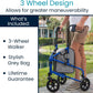 3-Wheel Foldable Rollator Walker – Lightweight Mobility Walker with Adjustable Handles & Removable Storage Bag