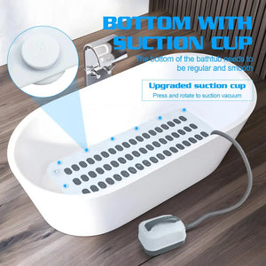 Bathtub Spa Bubble Massage Mat, 6-Speed Adjustable Air Bubble Maker with Remote Control, Suction Cups & Inflatable Pillow