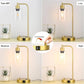 Industrial Table Lamp with Glass Shade, Stepless Dimming, USB-A and USB-C Charging Ports, AC Outlet, Bedside Nightstand Lamp