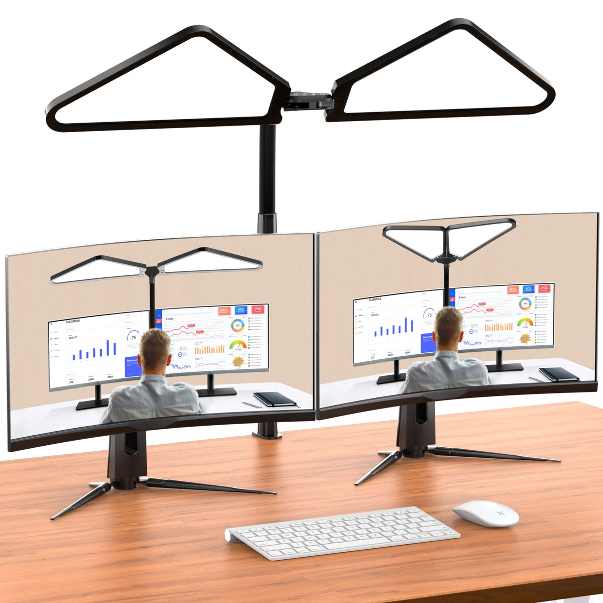 LED Clamp Desk Lamp with Flexible Goosenecks, 4 Color Modes and 5 Brightness Levels for Home Office, Study and Reading