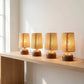Cordless Rechargeable Wooden Table Lamp with Linen Shade, 3 Color Temperatures, Stepless Dimming, Up to 12-Hour Battery Life