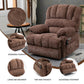 Large Chenille Power Lift Recliner Chair with Wide Seat, High Back, 8-Point Vibration Massage & Lumbar Heat – Brown