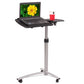 Height Adjustable Overbed Table with Wheels, Mobile Rolling Bedside Laptop Tray for Hospital & Home Use