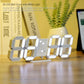3D LED Digital Alarm Clock with Night Light, Adjustable Brightness, Wall-Mount Electronic Clock for Bedroom & Living Room