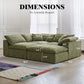 109-Inch Modern L-Shaped Cloud Sectional Sofa – Oversized 3-Seater Deep Seat Chenille Couch with Ottoman, White