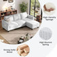 78-Inch L-Shaped Sectional Sofa – 3-Seat White Velvet Couch with Movable Ottoman for Living Room & Small Spaces