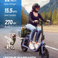 450W Electric Scooter with Seat for Adults, 15-Mile Range, 16 MPH, 12" Tires, Rear Basket, Adjustable Seat, UL2272 Certified