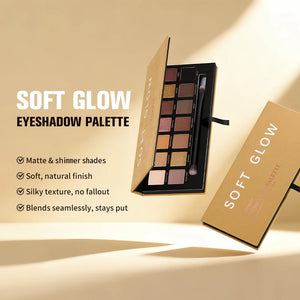 Soft Glow Eyeshadow Palette, Matte & Shimmer Shades, Highly Pigmented Blendable Long-Lasting Eye Makeup