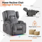Massage & Heat Recliner Chair with LED Lights, Cup Holders & USB Ports, Upholstered Home Theater Chair