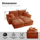81-Inch Boneless Loveseat Sofa Bed – Oversized Faux Fur Lounge Couch with Removable Ottoman & Pillows