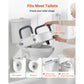 5" Raised Toilet Seat with Arms – Widened Toilet Riser with Padded Handles, 300 lb Capacity