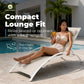 Set of 2 Aluminum Outdoor Lounge Chairs – 4-Position Reclining Textilene Sun Loungers with Headrest Pillows & Armrests