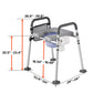 4-in-1 Bedside Commode Chair with Padded Seat & Armrests – 5L Removable Bucket, 500 lb Capacity