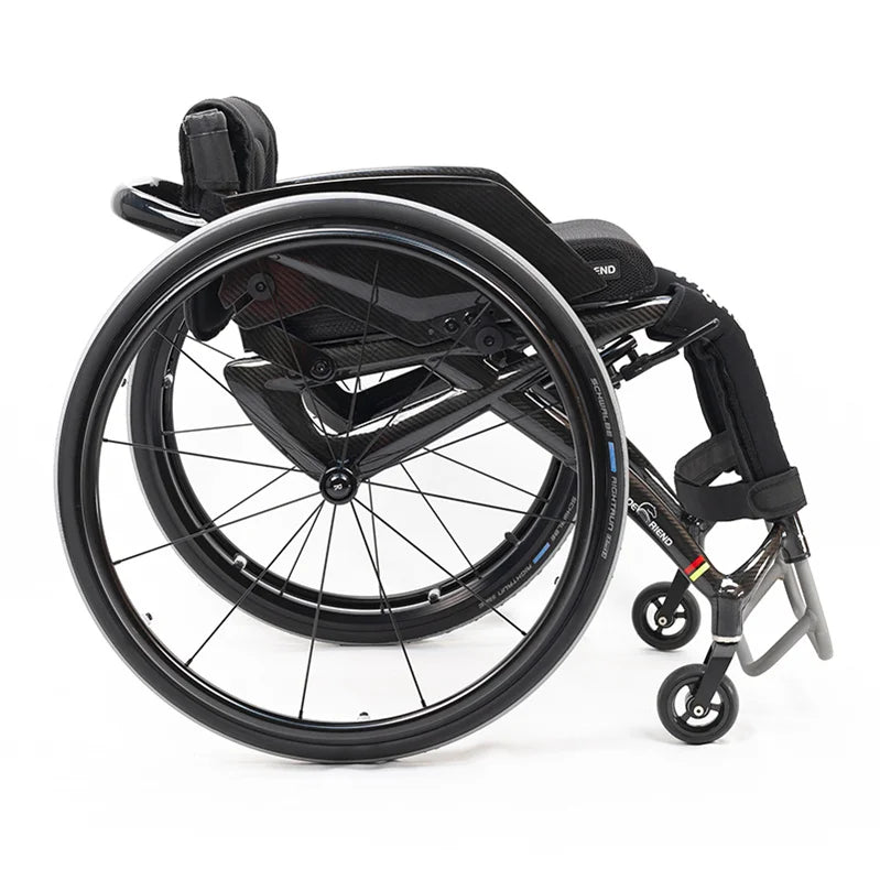 Carbon Fiber Sports Wheelchair with Foldable Backrest and Quick Release Wheels