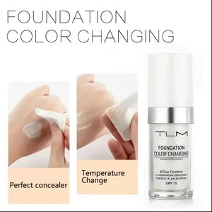 Liquid Foundation and Color-Changing Cream Blush Set, Full Coverage, Moisturizing Makeup Base
