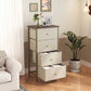 4-Drawer Fabric Nightstand with Removable Storage Bins, Steel Frame & Wood Top, Bedside Organizer for Bedroom & Living Room