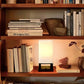 Compact Bedside Table Lamp with USB Charging Port and Wood Frame, Modern Asian Style for Bedroom and Living Room