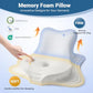Ergonomic Memory Foam Reading Pillow for Bed, Wedge Backrest & Headboard Pillow for Back, Neck & Chin Support