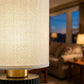Cordless Rechargeable Table Lamp, 3600mAh Battery, Touch Dimming, Warm Light, White Fabric Shade and Black Base